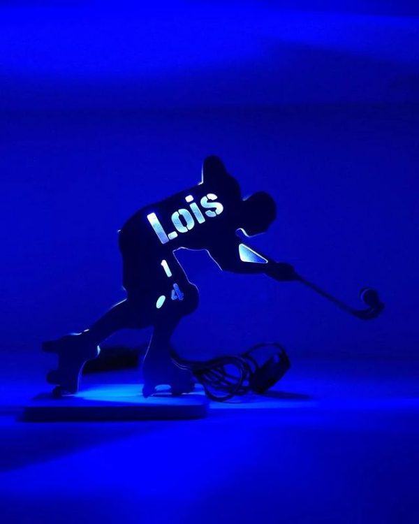 lampara de hockey con luz azul