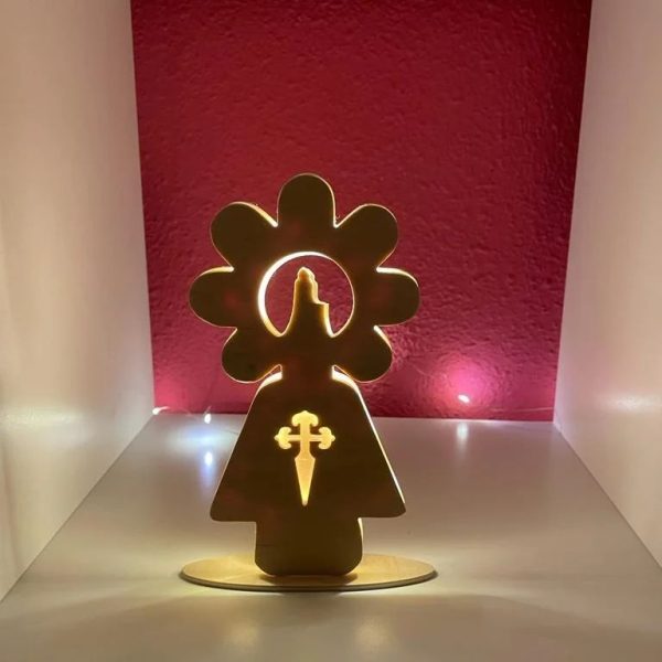 lampara virgen del pilar de zaragoza con luz