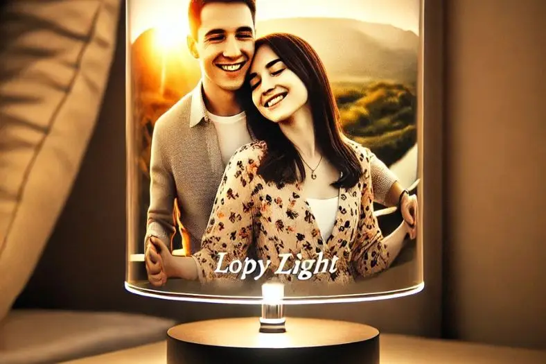Lámpara personalizada con foto de una pareja Lámpara personalizada con foto de una pareja